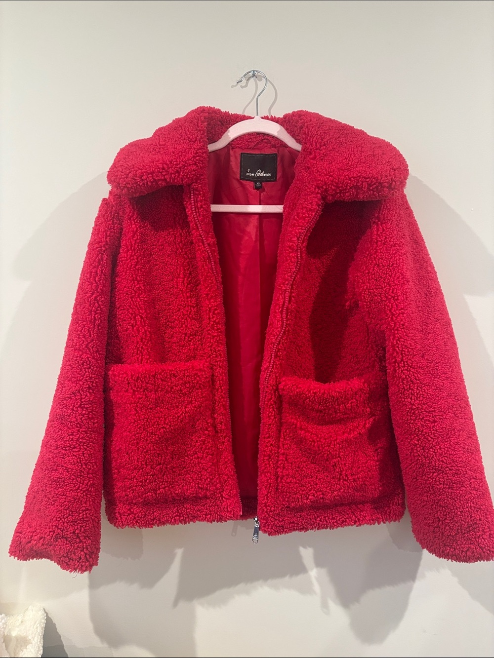 Sam Edelman Red Faux Shearling Puffer Jacket for Kids